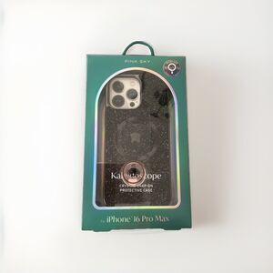 NEW PINK SKY KALEIDOSCOPE BLACK CRYSTAL STONE  IPHONE 16 PRO MAX CELL PHONE CASE